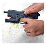 Multicolor plastic PUBG pistol shooting toy for kids, reloadable with 8 rounds, children's action figure playtime accessory