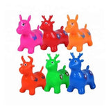 Multicolor plastic inflatable jumping horse toy for kids' outdoor play