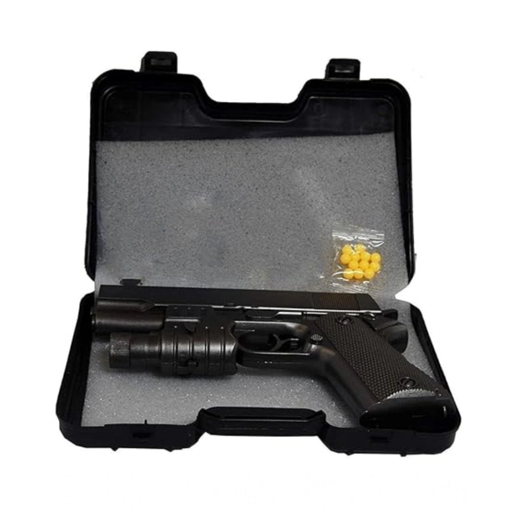 Multicolor plastic PUBG pistol toy for kids, reloadable with 8 rounds, suitable for playtime fun