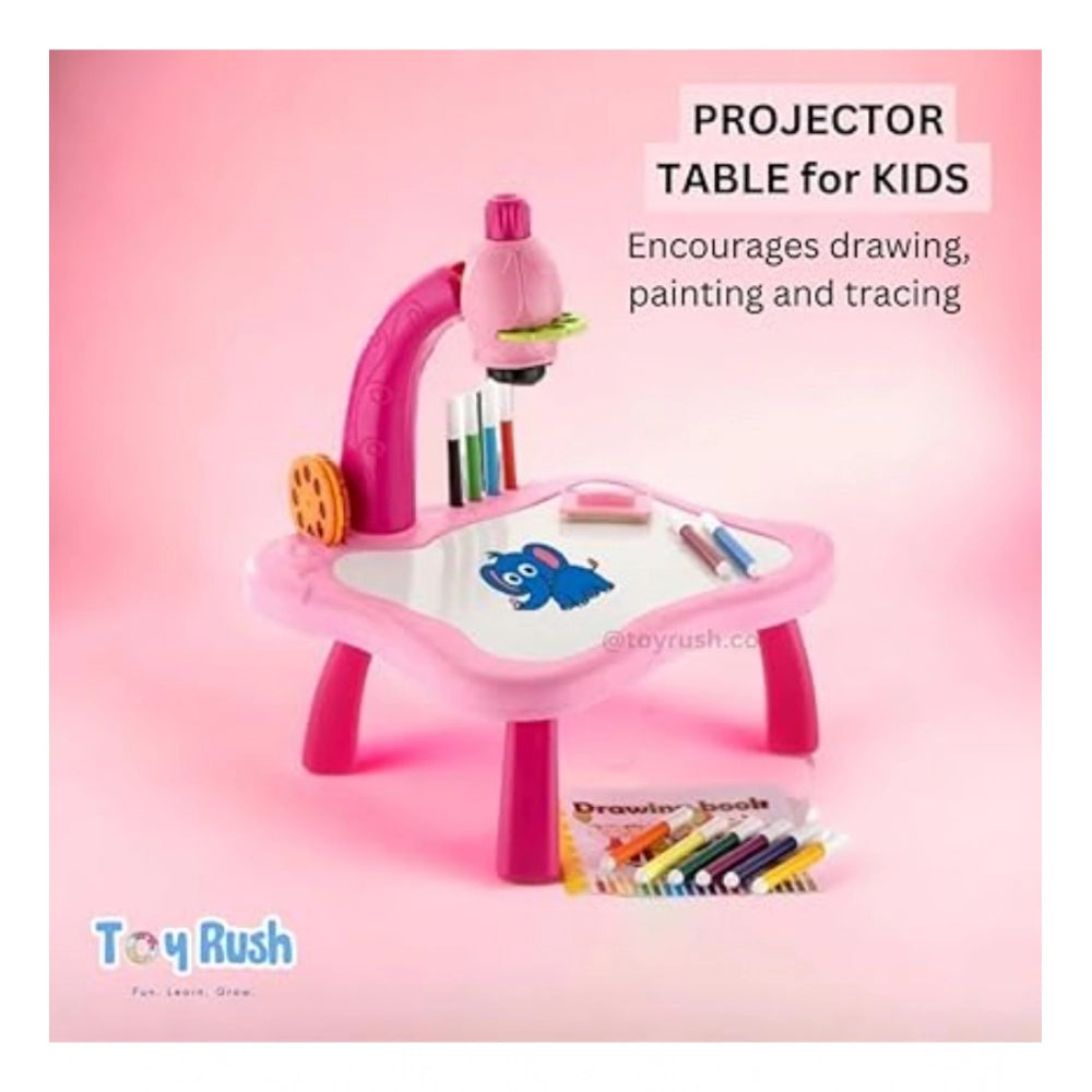Multicolor plastic children's drawing projector table, encourages drawing, paints and tracing