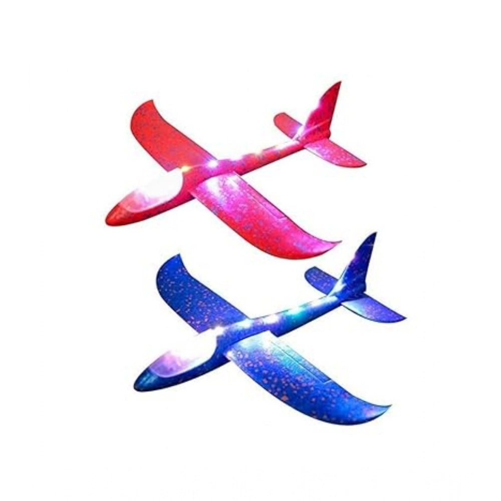Multicolor plastic 3D throw foam plane gliders, fun flying aircraft toy for kids playtime