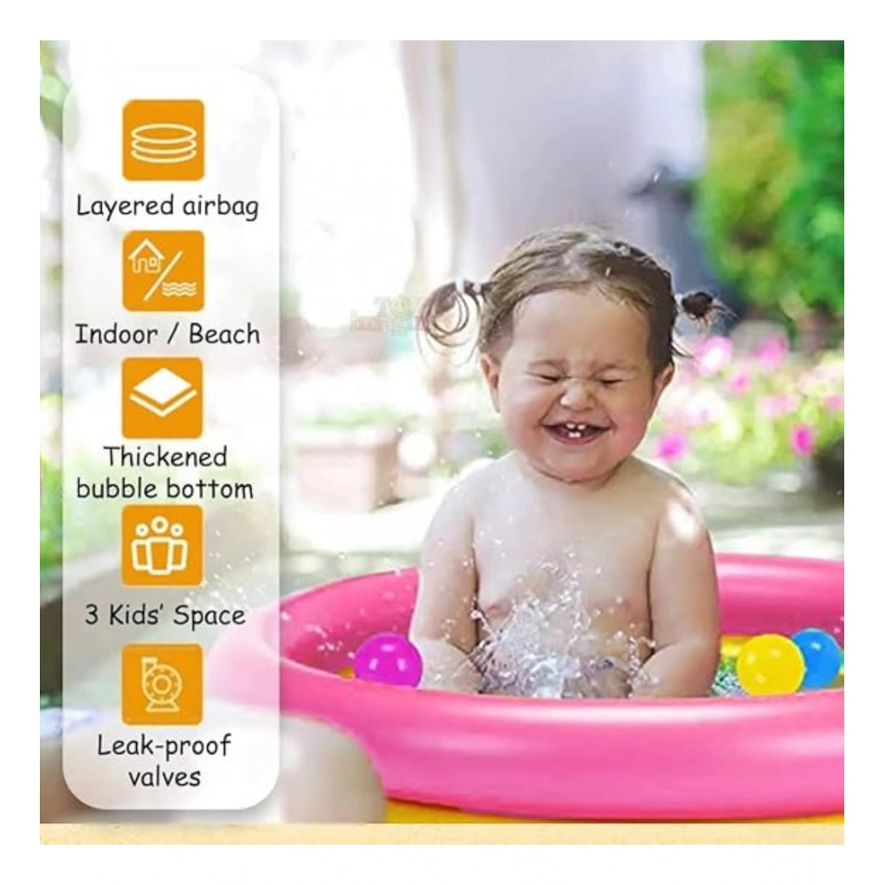 Multicolor plastic 2ft round kids bath tub with pump, perfect for playtime