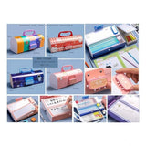 Multicolored plastic pen with pencil box suitcase style password lock