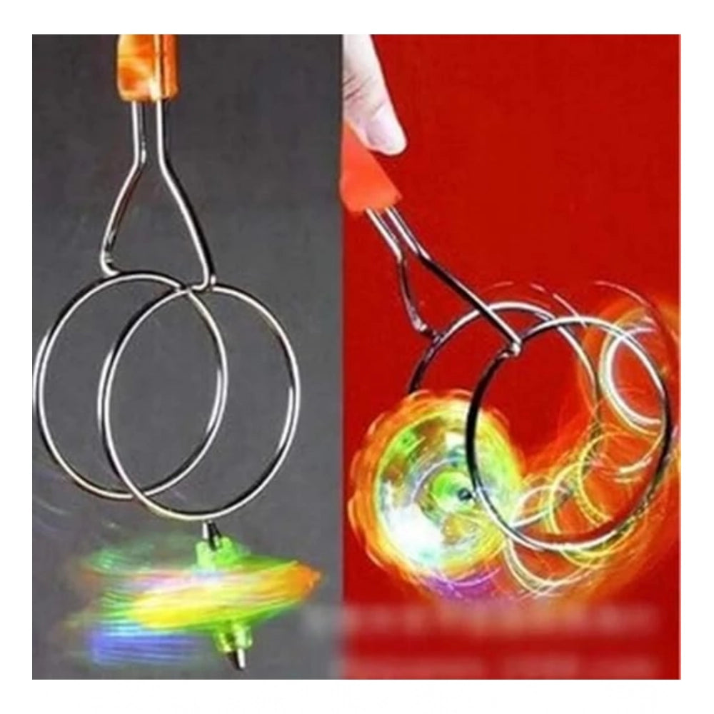 Multi-colored plastic magnetic gyro wheel flashing toy for fun playtime
