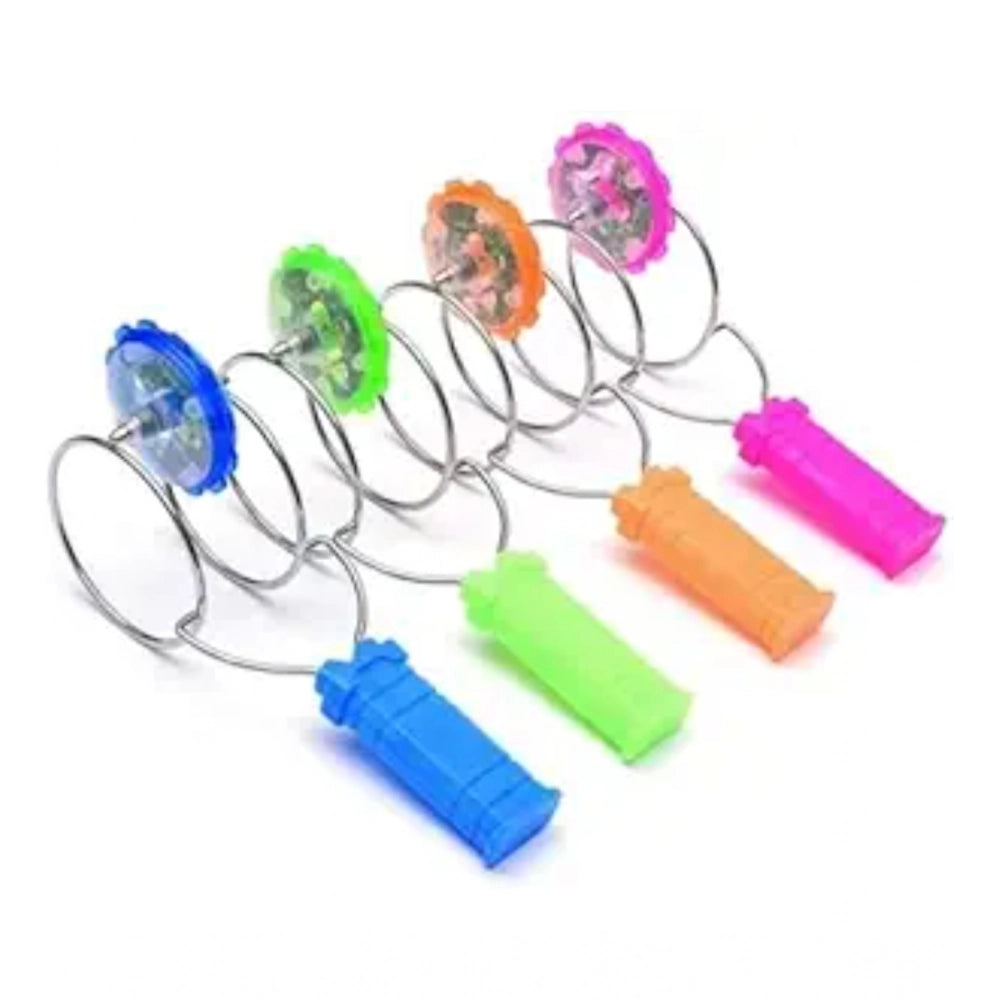 Multi-colored plastic magnetic gyro wheel toy with flashing lights
