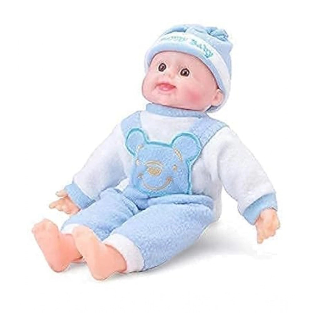Multi-colored plastic musical baby doll with touch sensors - interactive toy gift for kids