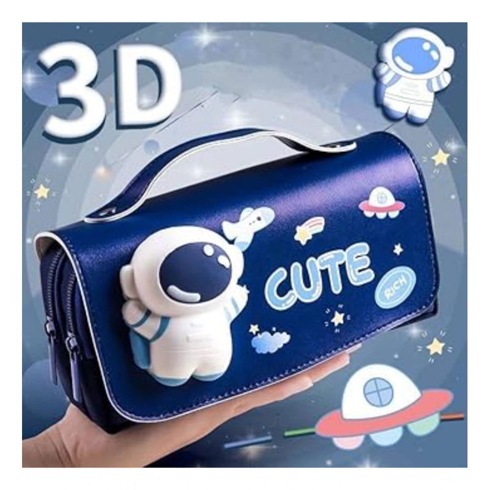 Polyester 3D pencil pouch, stationary storage box, kid-friendly design