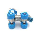 Multicolor plastic adjustable inline skating shoes for sport on feet, suitable for quad roller activities