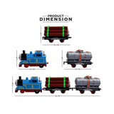 Multicolor plastic Thomas Express train set with tracks, 11pc toy collection for kids play