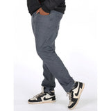 Grey cotton blended plus size men's jeans, solid pattern, mid rise
