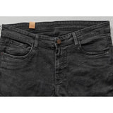 Gray cotton-blend men's tapered jeans, solid style for everyday wear