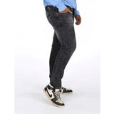Men's cotton blended solid plus size grey jeans, mid-rise, button closure - versatile everyday wear for men