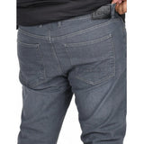 Grey cotton blended plus size men's jeans, solid pattern for comfortable fit