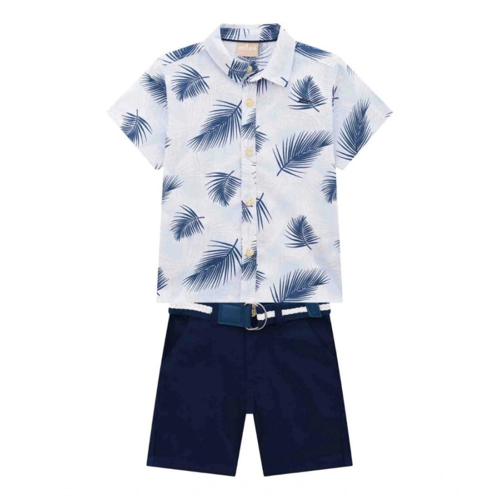 SkyBlue printed Lycra kid's casual wear shirt & shorts set - perfect for active play