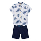 SkyBlue printed Lycra kid's casual wear shirt & shorts set - perfect for active play