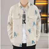 Men's casual printed full sleeve collar shirt (beige), cotton fabric with vibrant pattern for everyday wear