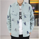 Grey cotton printed men's casual full sleeve collar shirt with intricate pattern design