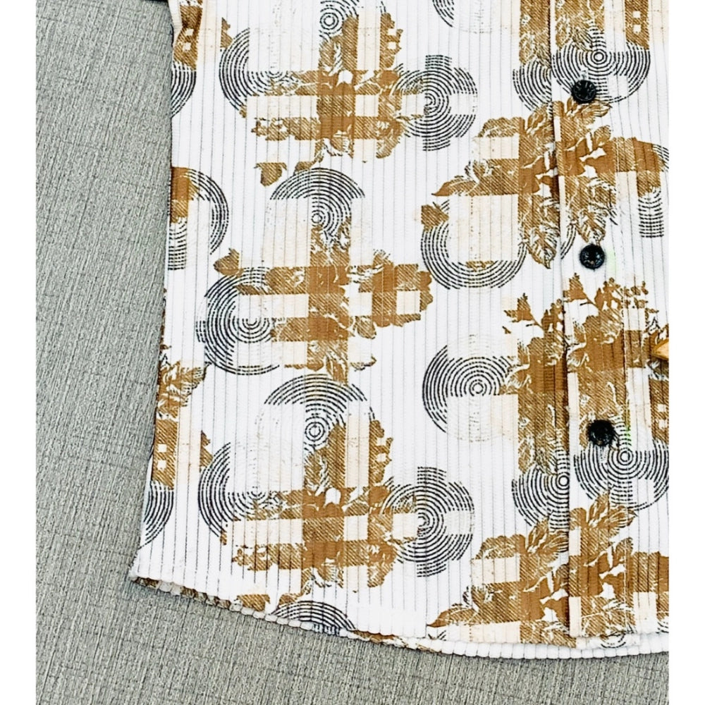 Boys cotton blend printed short sleeve multi-color shirt, versatile casual wear for kids