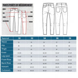 Blue cotton-blend tapered jeans for men, solid pattern, mid-rise with button closure