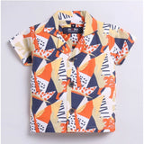 MultiColor Lycra blend printed short sleeve shirt & shorts set for boys, ideal for active play