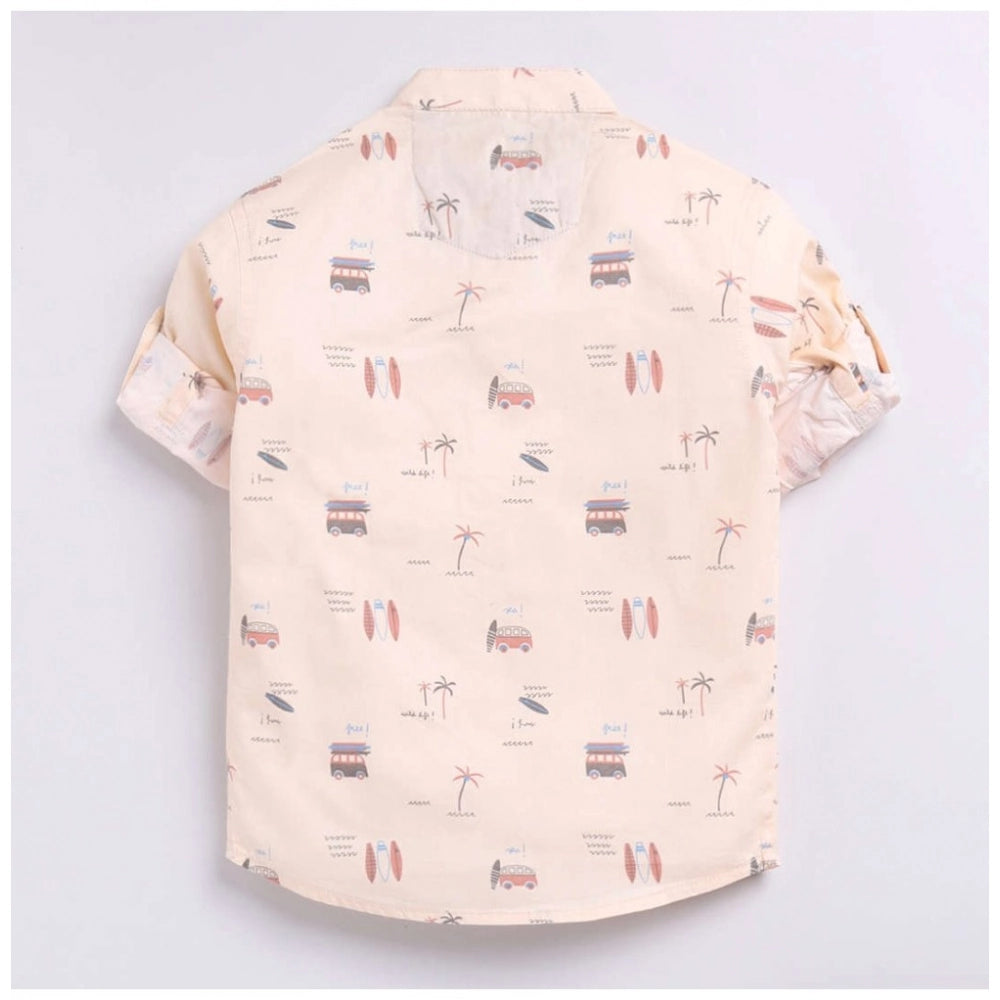 MultiColor cotton blend printed short sleeve shirt for kids, great for casual play