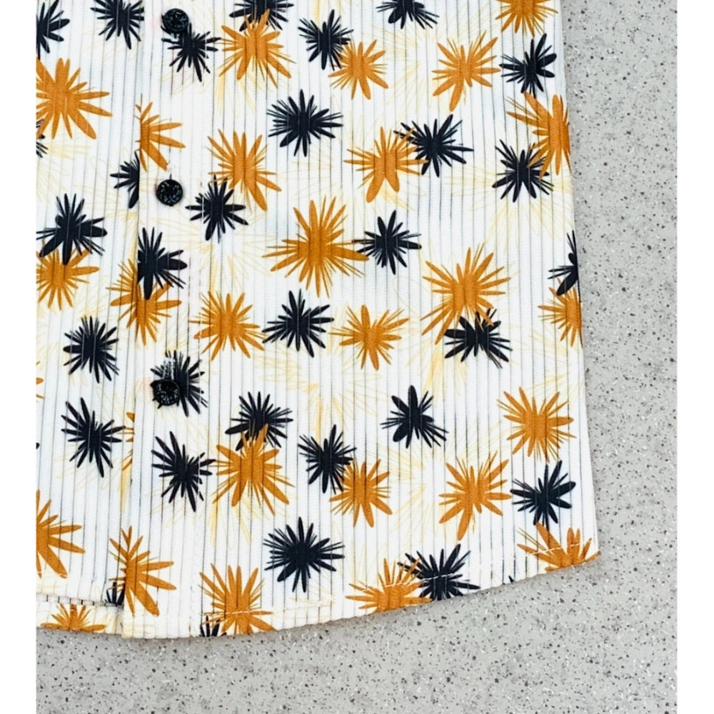 MultiColor cotton blend printed short sleeve shirt for kids, vibrant design on casual wear