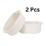 Cotton Pcs Oval Basket  Storage Basket For Clothes (White)