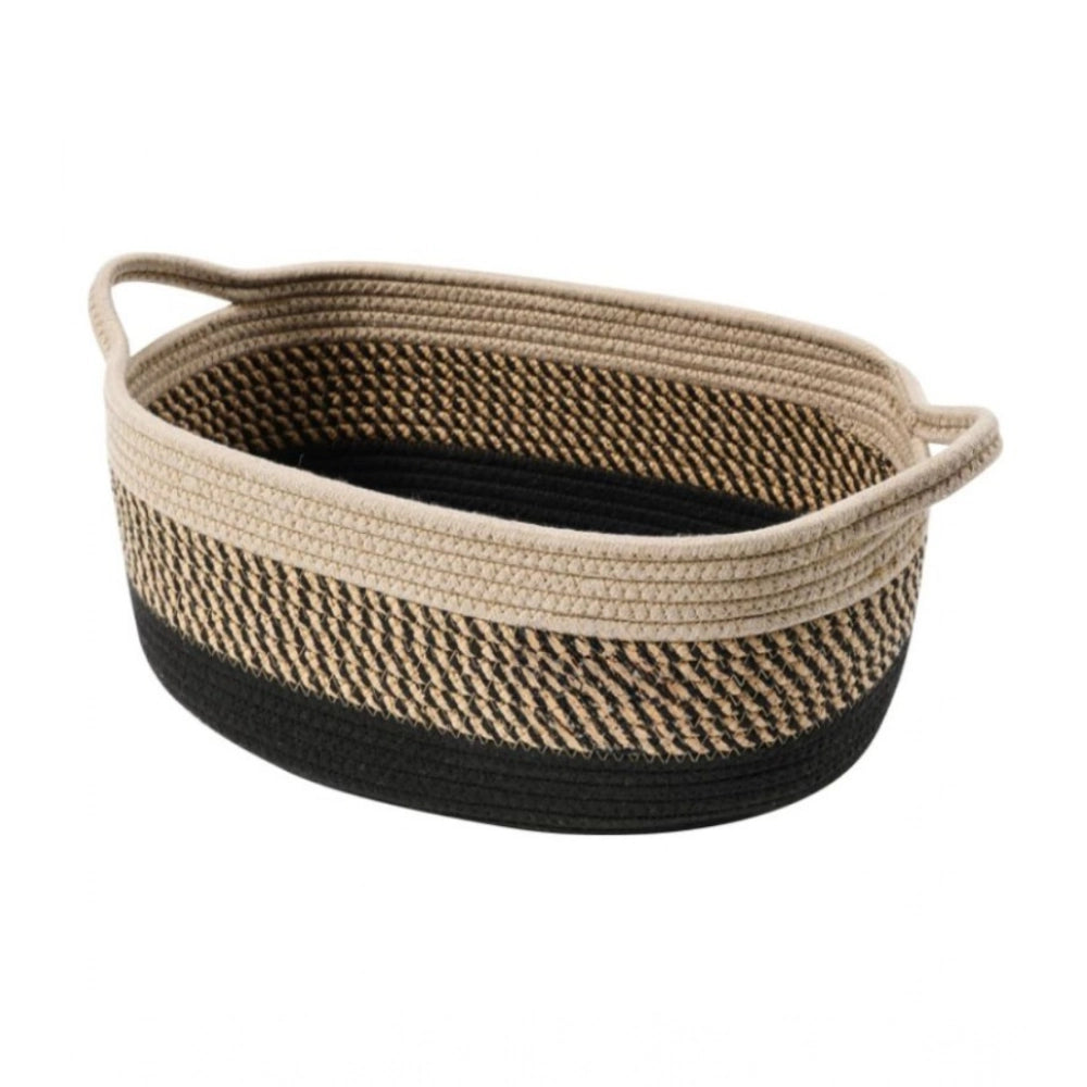 Cotton Baby Basket Pack of 1 Storage Basket For Clothes (Brown)