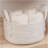 Cotton Basket Inch Pack of 1 Storage Basket For Clothes (White)