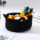 Cotton Cat Basket Inch Pack of 1 Storage Basket For Clothes (Black)