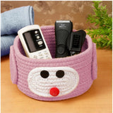 Cotton Pen Holder Pack of 1 Storage Basket For Clothes (Pink)
