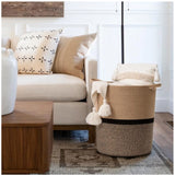 Cotton Laundry Basket Pack of 1 Storage Basket For Clothes (Multicolor)