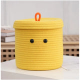 Cotton Basket with lid Pack of 1 Storage Basket For Clothes (Yellow)