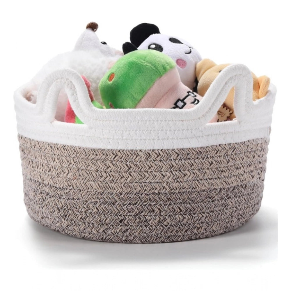 Cotton Cat Basket Inch Pack of 1 Storage Basket For Clothes (Multicolor)