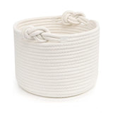 Cotton White Inch Pack of 1 Storage Basket For Clothes (White)