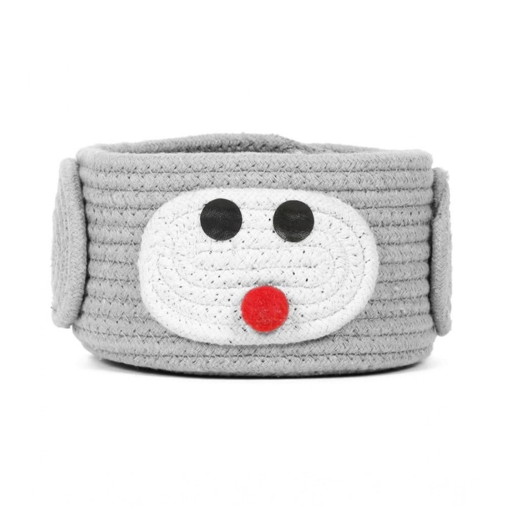Cotton Pan Holder Pack of 1 Storage Basket For Clothes (Grey)