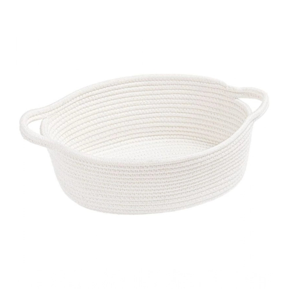 Cotton Gift Basket Pack of 1 Storage Basket For Clothes (White)