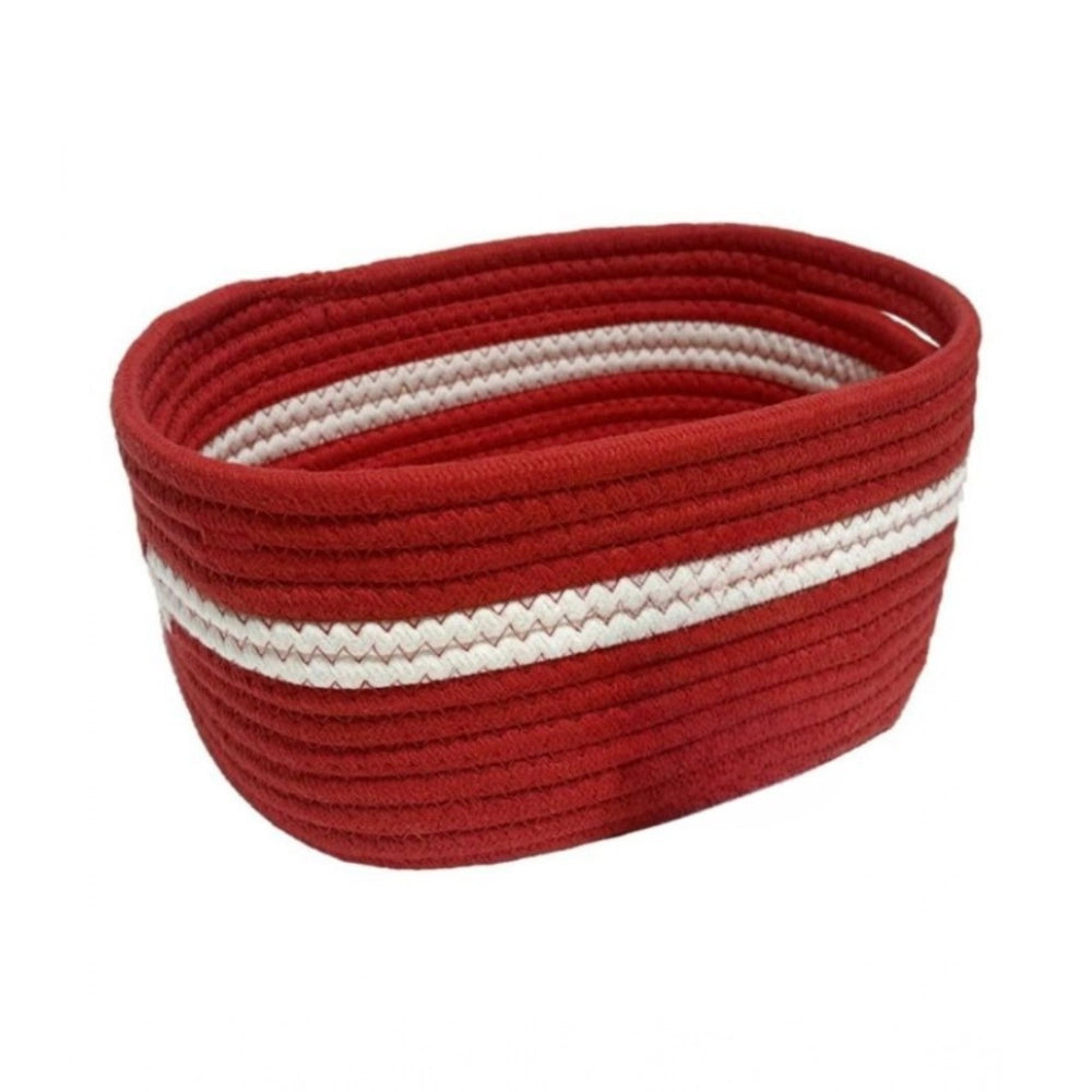 Cotton Basket Inch Pack of 1 Storage Basket For Clothes (Red)