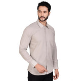Grey cotton men's casual full sleeve solid shirt, comfortable wear for everyday style