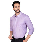 Purple cotton men's casual full-sleeve solid shirt, comfortable for everyday wear