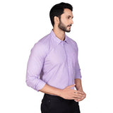 Purple cotton men's casual full sleeve solid shirt, comfortable for everyday wear
