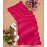 Women's pink Vichitra silk striped saree with unstitched blouse, 5.5mtr - elegant Indian fashion accessory on mannequin