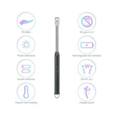 Multicolor steel electric lighter for candles, rechargeable and versatile home accessory