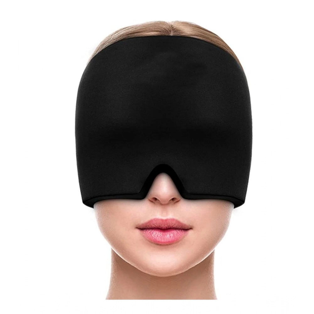 Black fabric gel migraine relief cap for tension and stress headache relief, perfect for ice therapy during migraines
