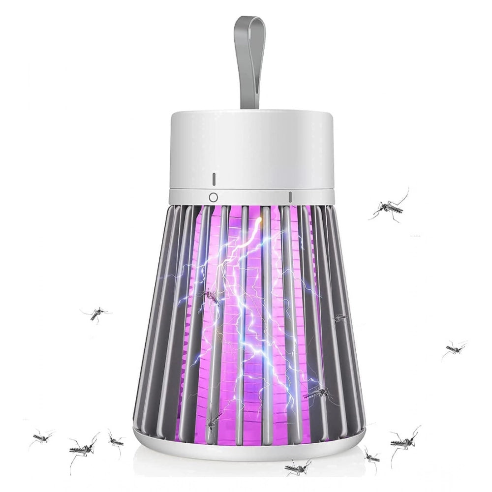 Purple and white mosquito lamp with UV light bulb