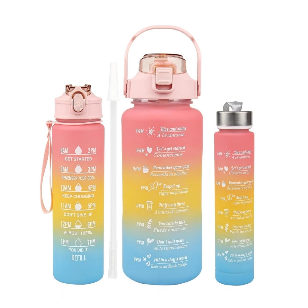 Multicolor plastic 64 oz motivational water bottle, vibrant and fun for hydration