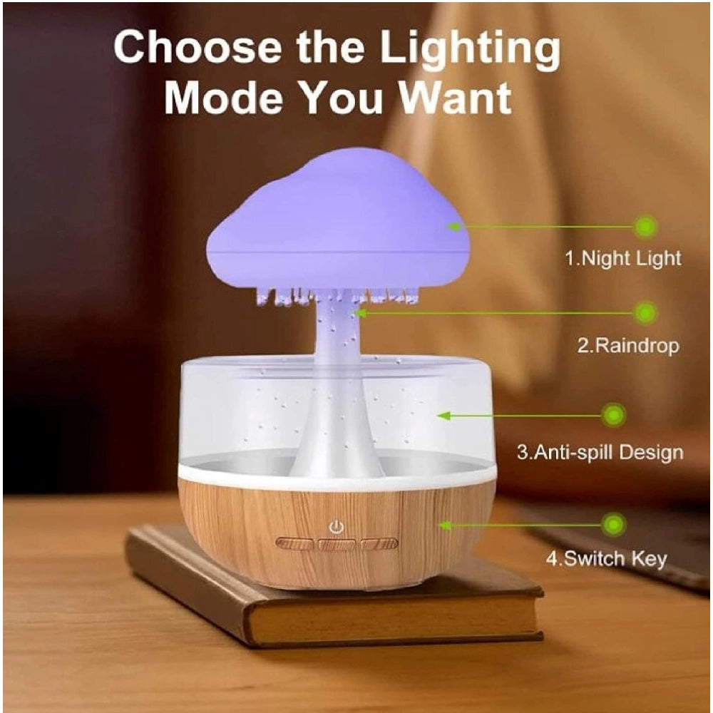 Colorful plastic mushroom USB night light with adjustable brightness