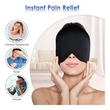 Black fabric gel migraine relief cap for tension and stress headache relief, perfect for ice wrap therapy on migraines