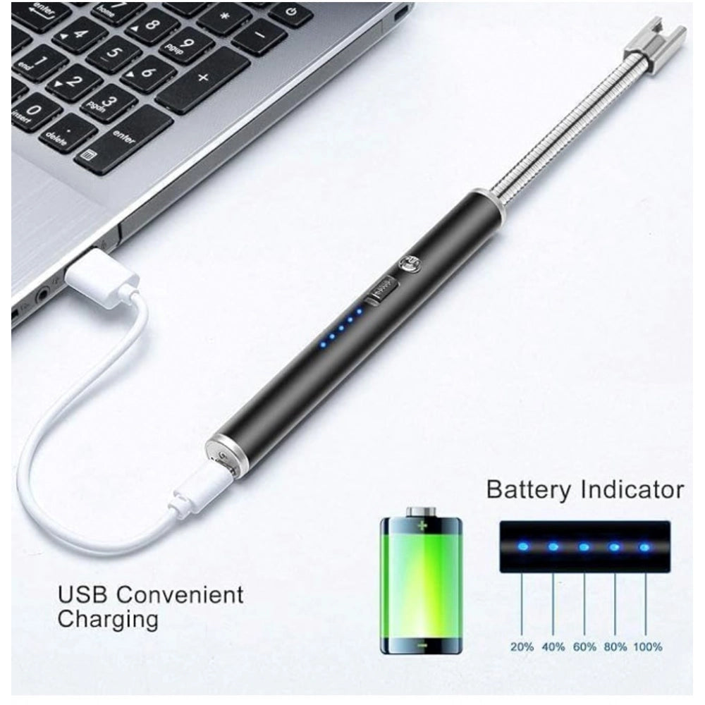 Multicolor steel electric lighter, rechargeable and suitable for candles