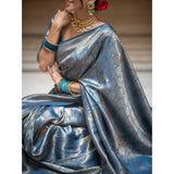 Rama silk printed saree with unstitched blouse (5.5mtr), vibrant pattern on luxurious fabric